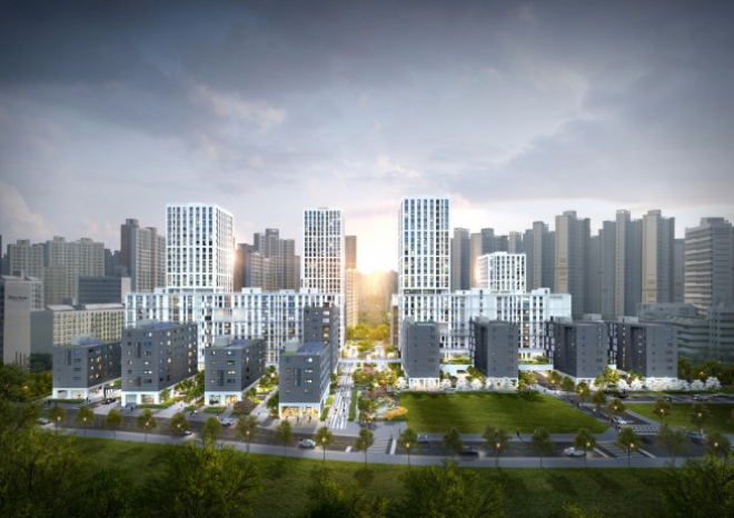 이달 서울 강동구 상일동에서 분양 예정인 'e편한세상 강일어반브릿지' 투시도. 사진=DL이앤씨