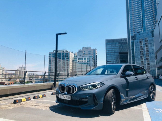 BMW 118d 정면 모습. 사진-글로벌이코노믹 김정희기자 