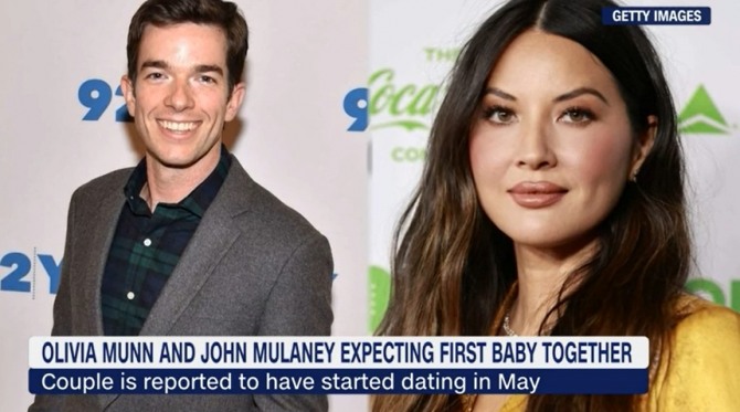 할리우드 스타 커플 존 멀라니와 올리비아 문이 임신했다고 밝혔다. 사진=NBC 방송 캡처 