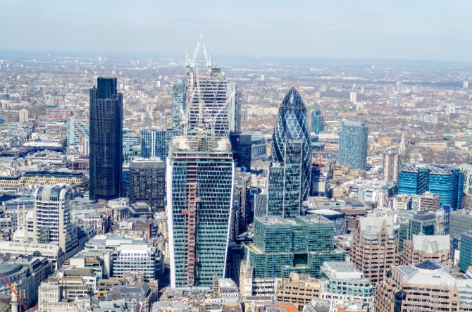 영국 런던의 금융 중심지 시티오브런던(City of London) 전경. 사진=글로벌이코노믹DB