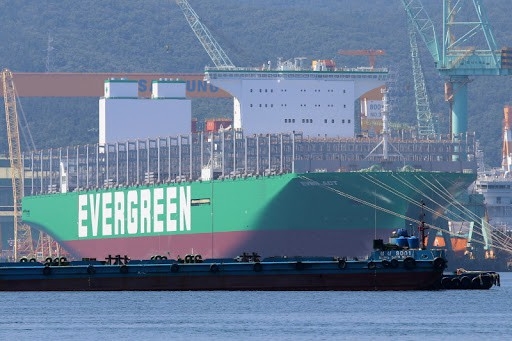 에버그린에 인도할 선박이 삼성중공업 거제조선소에서 건조되고 있다. 사진=로이터