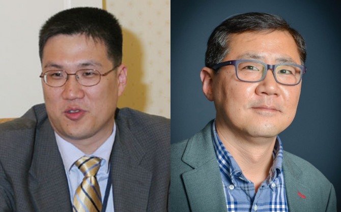 함돈희 삼성전자 펠로우(왼쪽)과 박홍근 하버드대학교 교수. 사진=삼성전자
