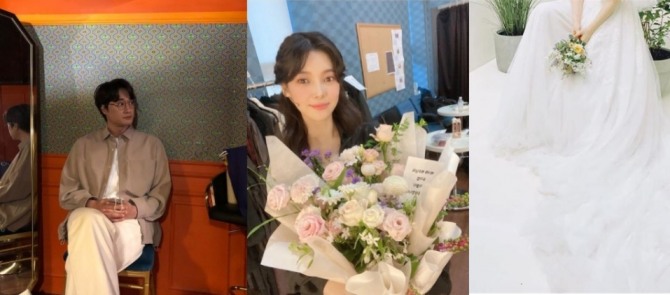오는 11월 그룹 페퍼톤스 이장원과의 결혼을 앞둔 가수 겸 뮤지컬 배우 배다해가 27일 웨딩 화보 일부를 깜짝 공개해 눈길을 끌었다. 사진=이장원(안테나) 배다해 인스타그램
