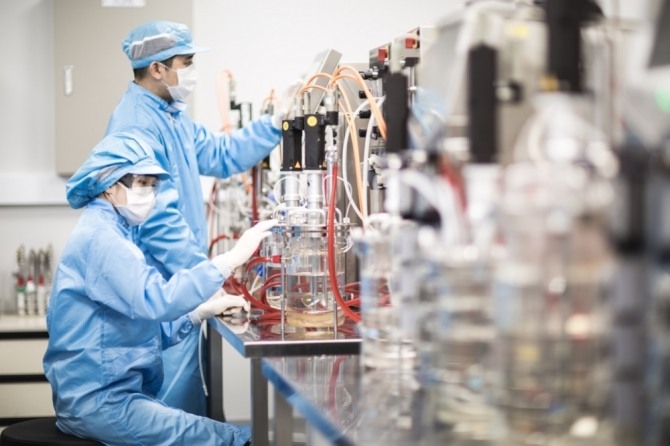 국내에서는 대웅제약, 신풍제약 등이 먹는 코로나19 치료제를 개발 중이다. 사진은 대웅제약 연구진의 모습. 사진=대웅제약