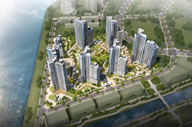 인천 연수구 송도랜드마크시티 6공구 A17BL 일원에 조성되는 '송도자이 더 스타' 조감도. 사진=GS건설