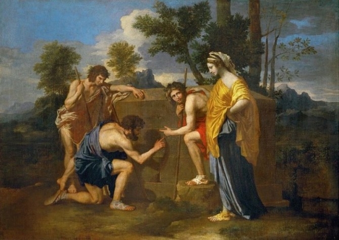 니콜라 푸생 ‘아르카디아의 목동들’, 17세기, 캔버스에 유채, 루브르박물관.