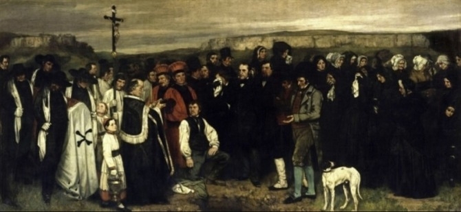 귀스타브 쿠르베 ‘오르낭의 장례식’, 19세기, 캔버스에 유채, 오르세미술관.