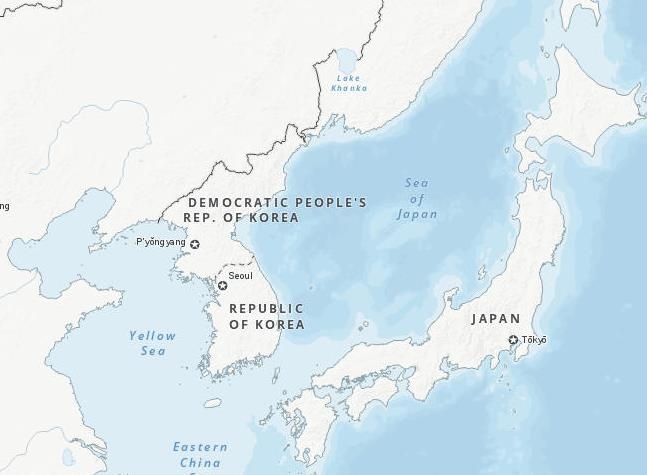 일본해 단독 표기한 유엔 사이트. 사진=유엔 지리공간 사이트]