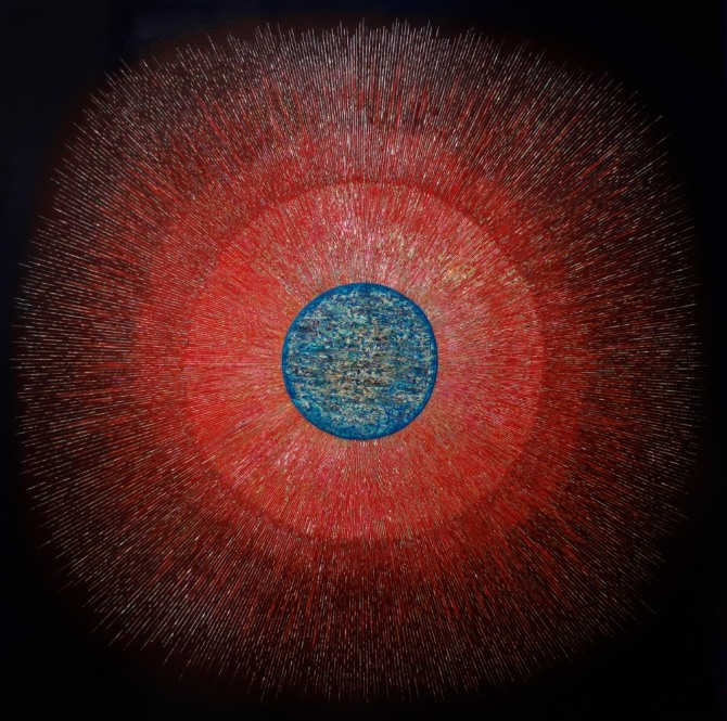 2019 무제1 Untitle1 120x120cm 목태캔버스 위 옻칠,나전