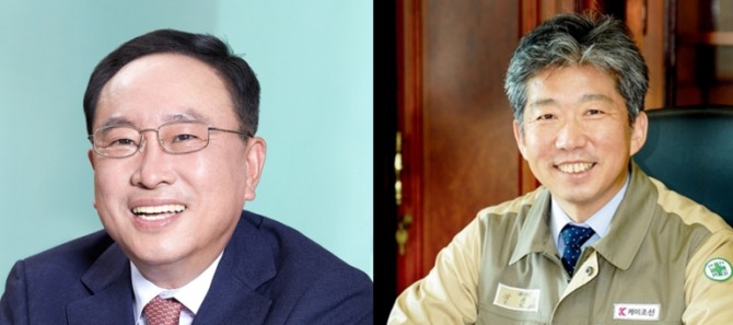 홍문기 한진중공업 대표(왼쪽), 장윤근 케이조선 대표. 사진=각 사 홍보팀