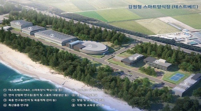 강원도 강릉에 조성되는 한국어촌어항공단의 연어 스마트양식 시험장의 조감도. 사진=한국어촌어항공단