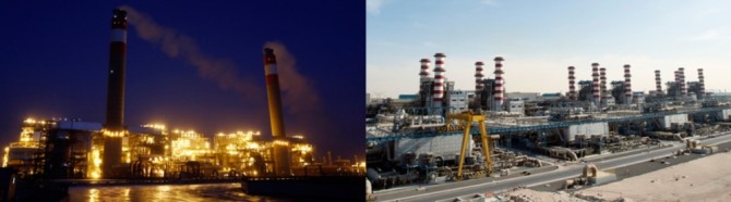 두산중공업은 석탄 화력발전소(왼쪽), 복합화력발전소(오른쪽) 등 다양한 화력발전소 건설 역량을 보유하고 있다. 사진=두산중공업 홈페이지