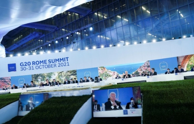 바이든 미 대통령은 G20 정상회의에서 글로벌 공급망 문제를 공동 해결하자고 촉구했다. 사진=로이터