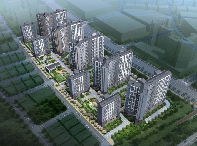 부산 에코델타시티 7블록에 조성되는 '호반서밋 스마트시티' 조감도. 사진=호반건설