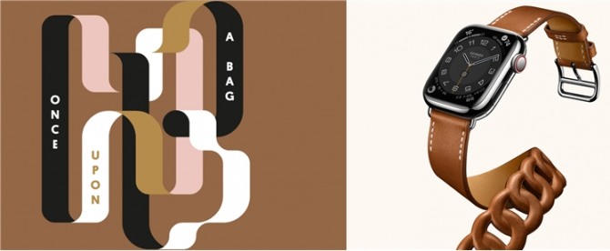 에르메스, 가방 이야기 포스터(좌) ⓒ 에르메스, 애플워치 에르메스 시리즈 (우) ⓒ 애플