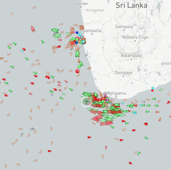 이달 초 바흐리 측에 인도된 LNG레디 초대형원유운반선은 17일 오전 기준 스리랑카 남부를 통과하고 있다. 사진=마린트래픽