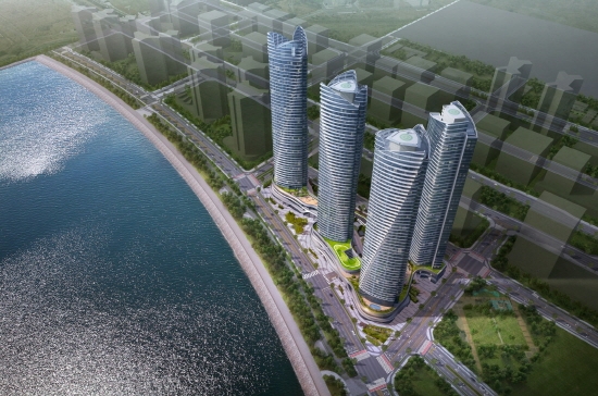 인천 연수구 송도국제도시 1공구 B3블록에 지어지는 '더샵 송도 아크베이' 조감도. 사진= 포스코건설