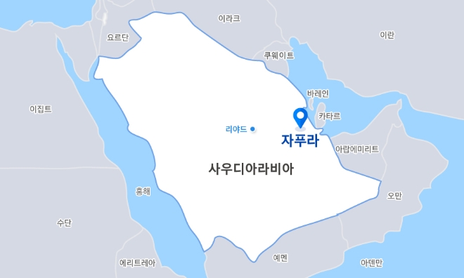 사우디아라비아 '자푸라 가스 프로젝트' 위치도. 자료=삼성엔지니어링