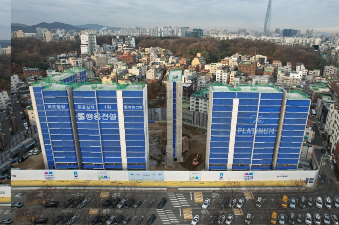 쌍용건설이 시공 중인 서울 송파구 오금아남 리모델링 아파트 공사 현장. 사진=쌍용건설