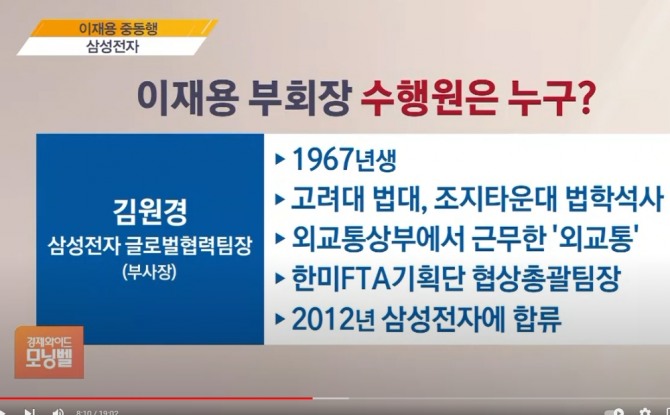 이재용 부회장을 수행한 김원경 삼성전자 부사장 
