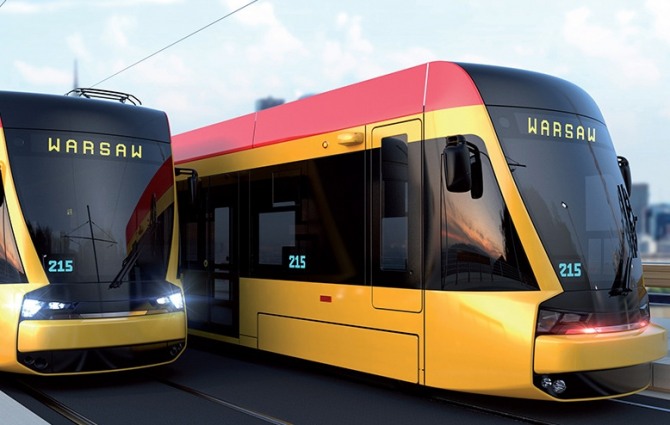 현대로템은 지난 2019년 폴란드 바르샤바 트램운영사로부터 3358억 원 규모의 트램 123편성을 수주했다. 사진=현대로템