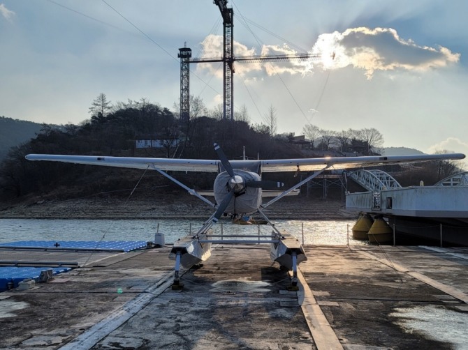 충북 제천시 청풍호,엔에프에어의 수상비행기 모습