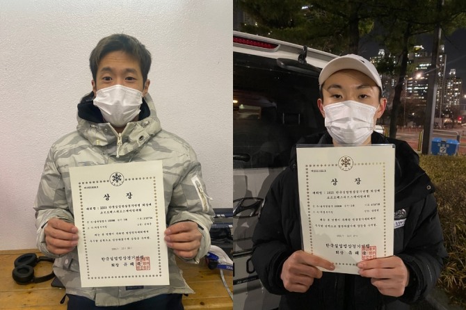 의정부시청 빙상 쇼트트랙팀, 전국대회 활약 신다운(왼쪽), 김정민(오른쪽)