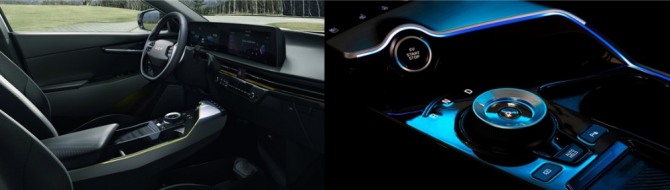 모델3 인테리어(좌) ⓒ 테슬라, EV6 인테리어(우) ⓒ 기아자동차