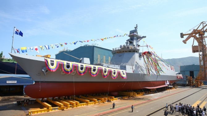 대우조선해양이 건조한 태국 해군의 3650톤급의 HTMS Bhumibol Adulyadej(푸미폰 아둔야뎃) 호위함은 지난 2019년 1월에 취역했다. 사진=대우조선해양