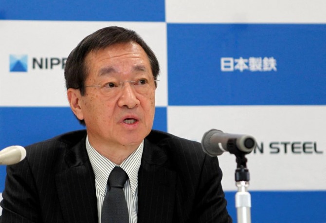 일본철강연맹의 하시모토 에이지 회장은 유럽연합의 반덤핑 관세에 대해 항변했다. 사진=로이터