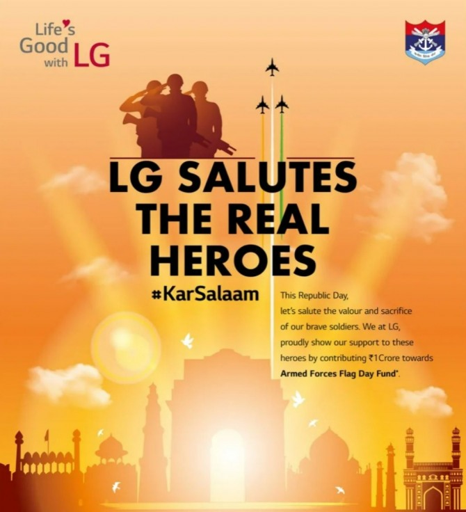 LG전자가 인도에서 진행하는 카르살람 국군의 날 캠페인 포스터. 