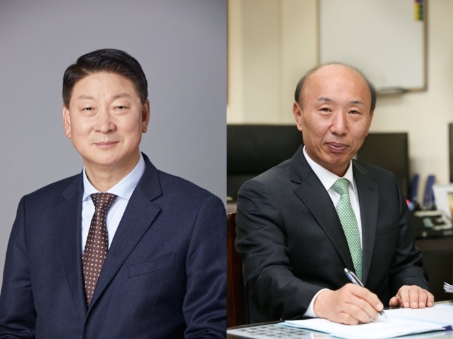 (왼쪽부터)오화경 하나저축은행 대표와 이해선 전 한국거래소 시장감시위원장. 사진=저축은행중앙회
