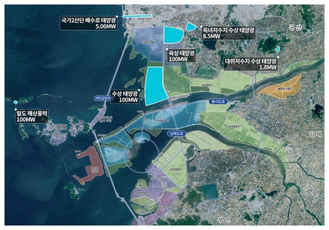 한국서부발전이 전북 군산에 99MW급 새만금 육상태양광발전소를 개발했다. 사진=서부발전