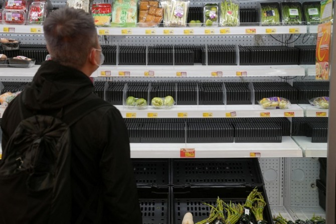 홍콩은 코로나19 확센세로 인해 식품 공급 중단 위기를 직면하고 있다. 사진=로이터