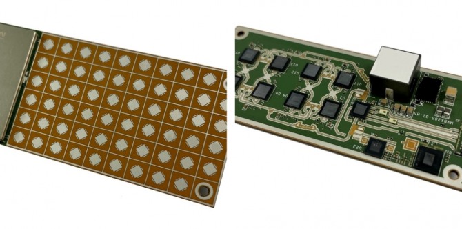 ㈜두산이 모반디와 기술제휴를 통해 생산한 5G 안테나 모듈. 사진=㈜두산