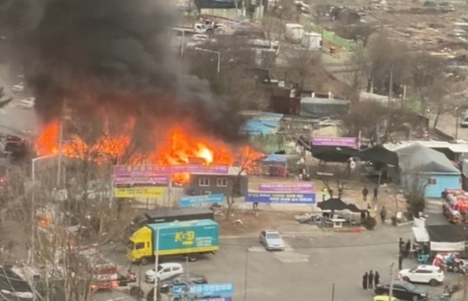 서울 개포동 구룡마을 화재 현장 모습. 사진=독자