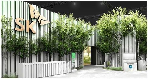 SK Group’s exhibition booth ‘Green Forest Pavilion’. Photo=SK Group