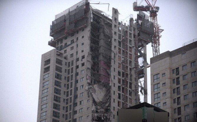 지난 1월 광주 서구 화정동 한 고층아파트 신축 현장 외벽이 무너져 내렸다. ※해당 사진은 기사와 관련 없음. [사진=뉴시스]