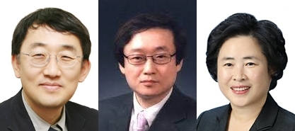 (왼쪽부터) 이승섭 KAIST 교학부총장, 김창경 한양대 교수, 신용현 대통령직인수위원회 대변인.