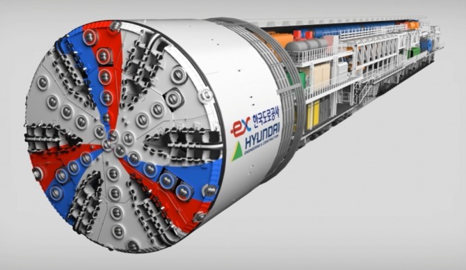 터널 굴착 장비 TBM 모델링. 사진=현대건설