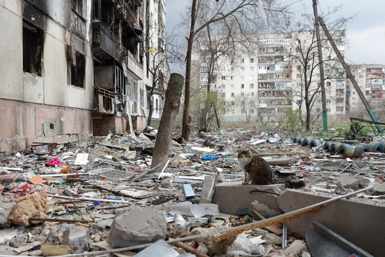 우크라이나 루한스크 지역 시비에로도네츠크가 러시아군의 포격으로 파괴되고 있다. 사진=로이터