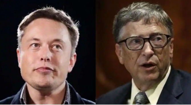 일론 머스크 테슬라 CEO(왼쪽)와 빌 게이츠 마이크로소프트 창업자. 사진=로이터