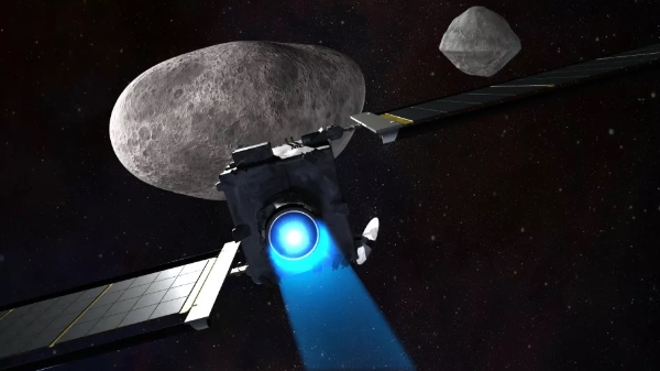 미국 항공우주국(NASA)가 공개한 소행성 궤도 이탈 프로젝트 '이중 소행성 궤도 변경 시험(DART)' 안내 이미지. 사진=NASA