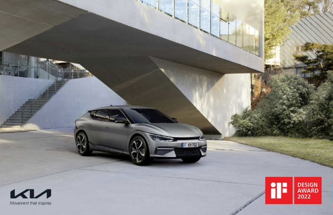 2022 iF 디자인 어워드에서 제품 디자인 본상을 수상한 기아 ‘EV6.’ 사진=현대차