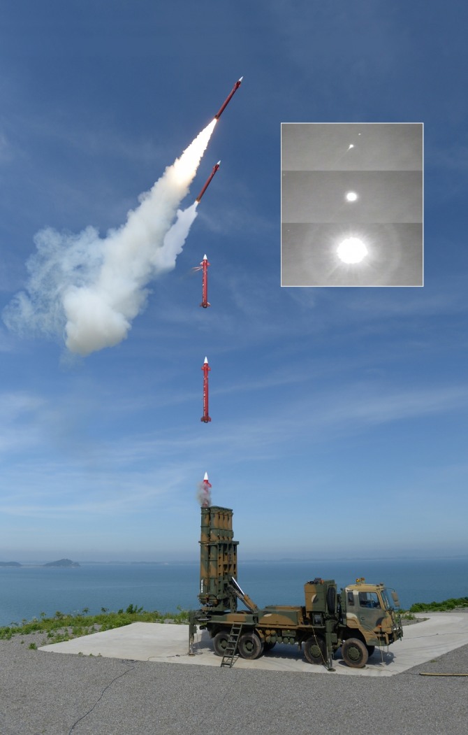 LIG넥스원이 공개한 천궁-II 미사일 발사 모습. 사진=LIG넥스원
