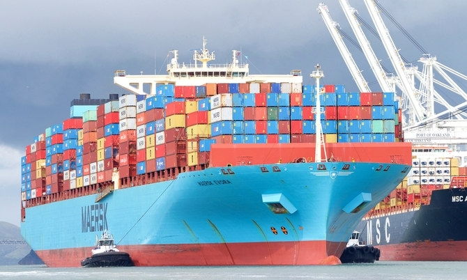 덴마크의 세계 최대 해운회사 머스크 컨테이너 선박. 사진=글로벌이코노믹DB