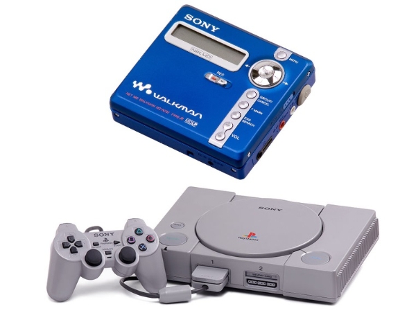 이데이 노부유키 소니 그룹 전 회장의 대표적인 치적으로 꼽히는 워크맨(위)과 플레이스테이션. 사진=소니 그룹