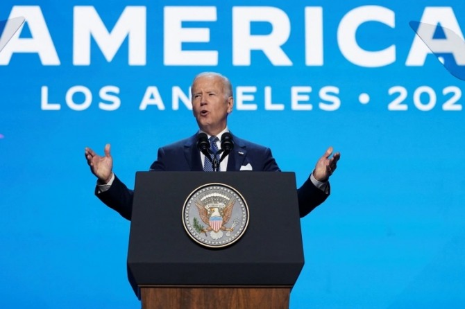 미주 정상회의에서 연설하는 조 바이든 미국 대통령. 사진=로이터