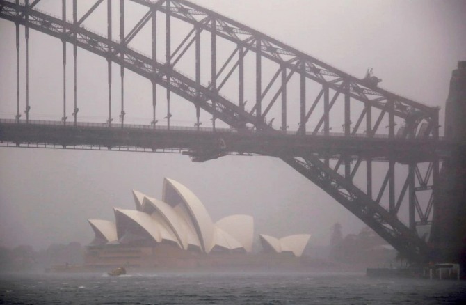 호주 시드니에 큰 비가 내리는 모습. 사진=로이터