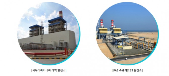 한전이 운영하고 있는 중동의 발전소들.사진=한국전력